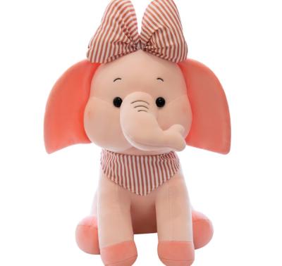 China Cute Cattle Stuffed Animal Bow Stuffed Elephant Soft Plush Toy Colorful Crown Big Ears Elephant Toy for sale