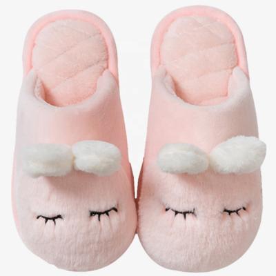 China Hot Cute Fashion Trend Cartoon Travel Slippers Rabbit Ear Plush Slippers For Kids PVC Rubber Unique Fluffy Slippers for sale