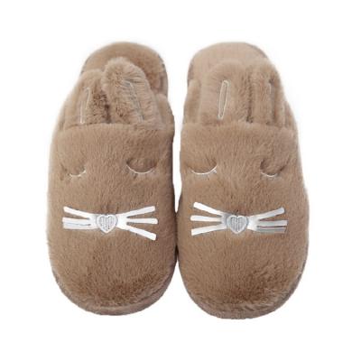 China Bunny Slippers Anti-slippery For Women Slippers Warm Funny Bedroom Shoes Rabbit Plush Slippers for sale