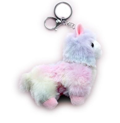 China Plush Key Chain Llama Plush Key Chain Soft Key Chain Rainbow Hair Fur Llama Sheep Bag Pendant Plush Monkey Key Chain Plush Key Chain for sale