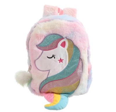 China New Design Decoration Unicorn Customized Plush Backpack Unicorn Stuffed Plush Kids Backpack Animal Backpack for sale