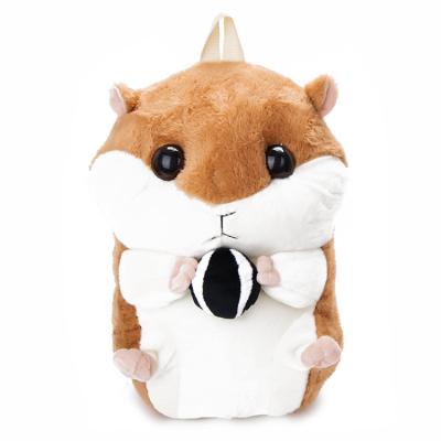 China Newest Decoration Fashion Cute Hamster Backpack, Multifunctional Pluggable Hand Pillow Warm Plush Hamster Backpack for sale