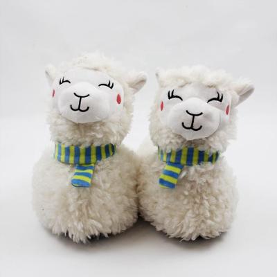 China Cute Lightweight Smiley Christmas Alpaca White Comfort Slippers Llama Sheep Shoes for sale