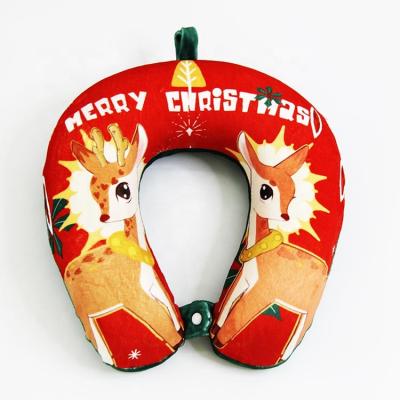 China Memory Personalized Print Travel Rest Neck Pillow, Christmas Style Memory Foam Travel Neck Pillow for sale