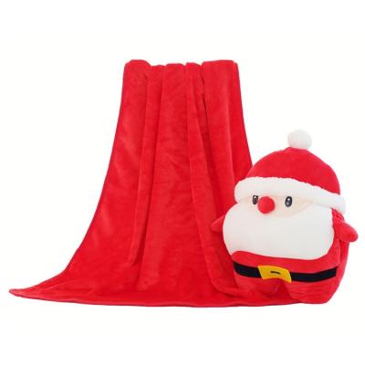 China Handwarmer 3 in 1 Christmas Design Cute Plush Stuffed Hand Warmer Tile Blanket Set for sale