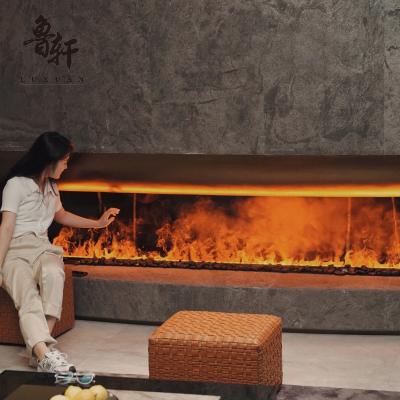 China European Hot Selling Fireplace LED Voice Control 3D Fireplace LCD Panel Voice Control Indoor Electric Fogging Remote Light Source Fogging Fireplace for sale