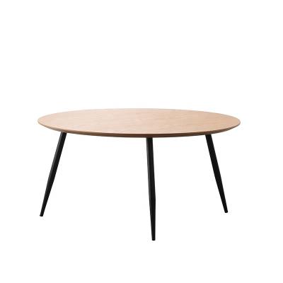 China (Other) High Quality Modern Design Adjustable Round MDF With Oak Veneer Center Coffee Table For Living Room Leisure Area Tea Table for sale