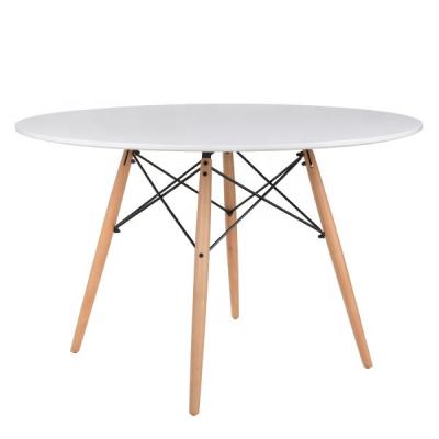 China New Desgin China Supplier Simple Modern Style ABS Plastic Round Coffee MDF Table Center Dining Table For Office Room for sale