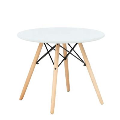 China Cheap Simple Modern Hot Contemporary ABS Plastic Round Center Style Sale Coffee Leg MDF Wood Dining Table For Office Room for sale