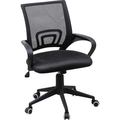 China Modern Simple Cheap Middle Office Swivel Chair Computer Spin Back Ergonomic Fabric Mesh Chair With Handles for sale