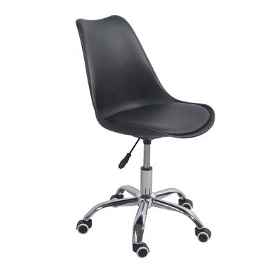 China Office Furniture PU Office Swivel Chair Height Adjustable Comfortable Durable Plastic Leather Plastic Leather Office Chair With Wheel for sale