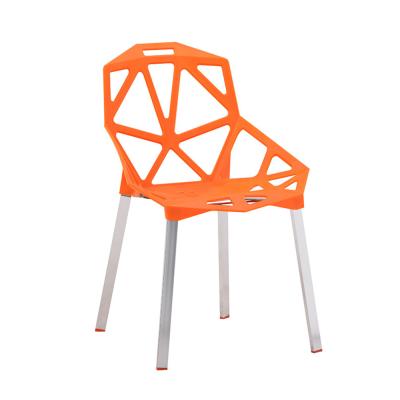 China Good Price Outdoor Dining Chair Irregular Shaped Metal Back Legs Chair for sale