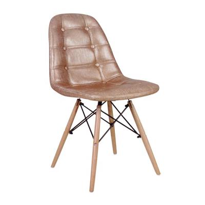 China Hot Sale Modern Cheap Leisure Chair Soft Back PU Leather Dining Chair With Indoor Beech Wood Legs for sale