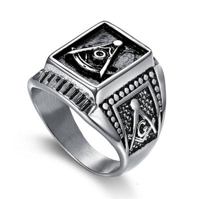 China Freemasonry CLASSIC Rings Signet Ring Vintage Stainless Steel Commemorative Classic Ring for sale