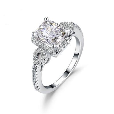 China AAAAA Zircon S925 Fashion Jewelry Top Quality Romantic Silver Couple Ring for sale