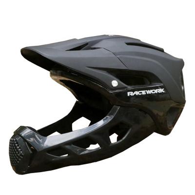 China 2021 RACEWORK Full Face Mountain Bike Durable Portable Round Oval Reclined Bicycle Adult Helmet for sale