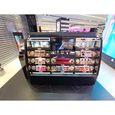 China Custom MDF Makeup Kiosk Stand Gondola Counter Furniture For Makeup Collection Store for sale