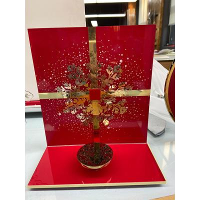 China High quality acrylic round holiday table sign holder display design with metal text for sale