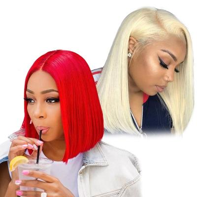 China Original Pure Bob Extension 13x4 Hd Natural Cheap Transparent Red Lace Insect Factory Price Factory Price Bob Human Hair Wigs Color Lace Frontal Hair Wigs for sale