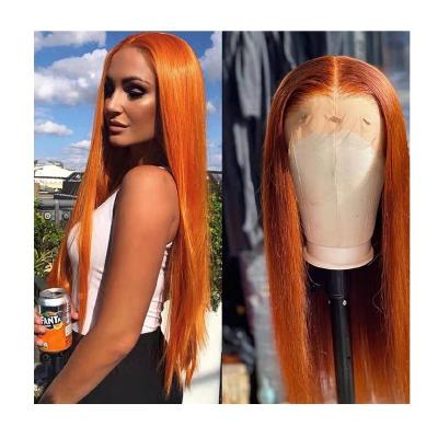 China Cheap Raw Unprocessed Orange Straight Human Hair 350# Virgin Hair Wigs 13*4 Straight Human Hair Wigs Original Pure Natural Hair Factory for sale