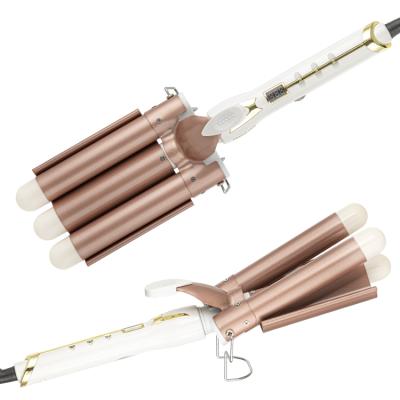 China infrared & wholesale professional ion function magic hair styling curling iron barrel three barrel curling magic wand for sale