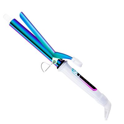 China Professional Illusion Hair Curler Hair Color Hair Curler Rainbow Luxury Ceramic Curling Wand for sale