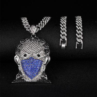 China 2022 Hippie Sense Design Hiphop Factory Full Diamond Pendant Necklace High End Main Wholesale Hip Hop Jewelry For Men for sale