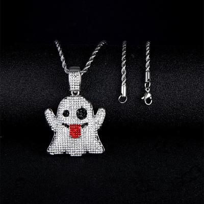 China FASHIONABLE Fashion Hot Selling Alloy Jewelry Street Hipster Diamonds Ghost Tongue Funny Necklace Full Pendant Necklace for sale