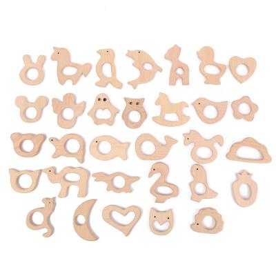 China Baby Wooden Teether Baby Teether Wooden Pendant Toys Beech Bracelet Animal Gym For Kids Goods Baby Accessories for sale