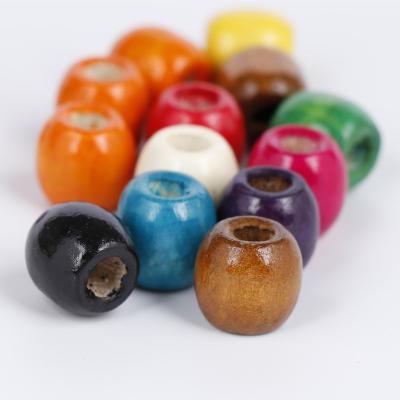 China 17MM Wooden Beads Lost Hole Ball Colorful Wooden 16MM Big Bead Making DIY Bracelet Necklace Jewelry Accessories for sale