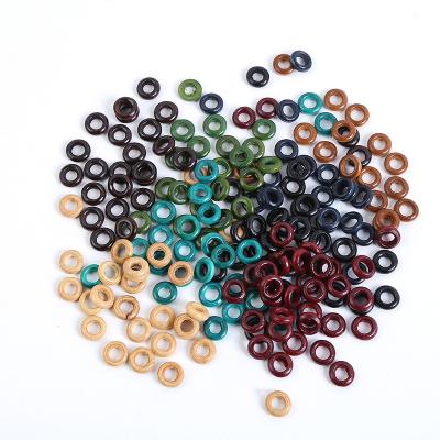 China DIY DIY Accessory 14mm Wooden Beads Cheap Connectors Circles Bead Rings Colorful Lead Free Beads For DIY Necklace Bracelet Jewelry Making for sale