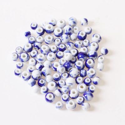 China Missxiang C2004036 Blue and White Round Ceramic Bead 100pcs of 6-12mm Chinese Ceramic Porcelain Beads Bracelet Necklace Accessories for sale