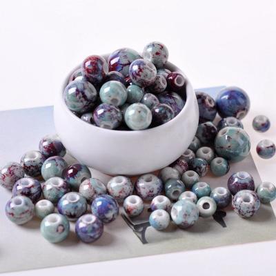 China Jewelry Making 6-18mm Ceramic Beads DIY / Multi Color Handmade Ceramic Bead For Jewelry Making Accessories for sale