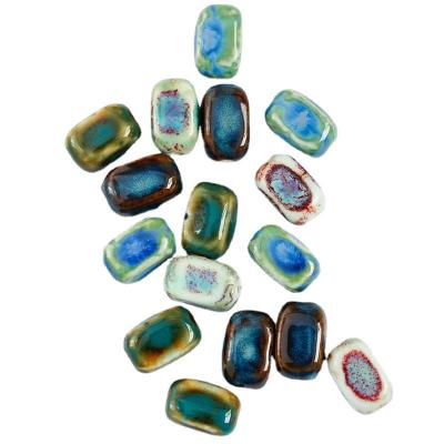 China Jewelry Making DIY Wholesale Ceramic Jewelry Accessories Square Beads Kiln Loose Round Beads Beads Bracelet Necklace Diy Materials Production for sale