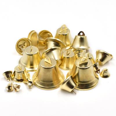 China Wholesale Golden Christmas Ornament Metal Bell Christmas Bells 10-50MM DIY for sale