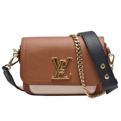 China Grained Calfskin Designer Monogram Bag LV Lockme Tender Bag Brown for sale