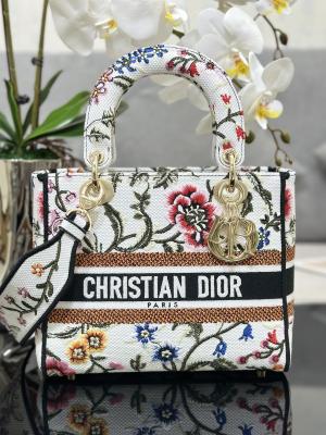 China Multicolor Petites Fleurs Custom Branded Bags Dior Medium D Lite Bag for sale