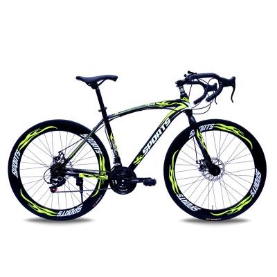 China China Factory Wholesale 27 Inch 24 Speed ​​40 High Carbon Steel Knife Spoke Disc Brake Double Wheel Crank Adult Bicycle Road Bike for sale