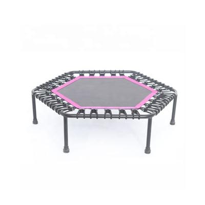 China Hot Sale Indoor Exercise Customized Foldable Mini Hexagonal Trampoline Without Handle LOGO Home Used Cheap Price for sale