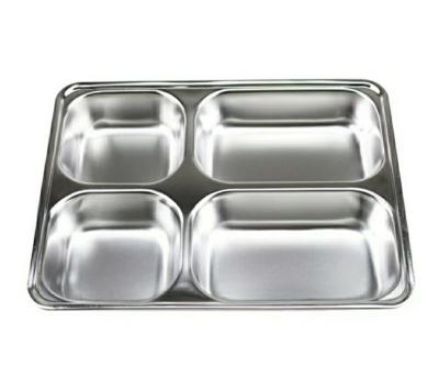 China No 2022 factory direct sales food tray stainless steel high quality 4 compartments sharing tray for sale