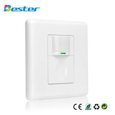 China BS022 PIR Motion Sensor Europe Standard Wall Mounted Light Sensor Switch Indoor Light Occupancy ON Switch Modes for sale