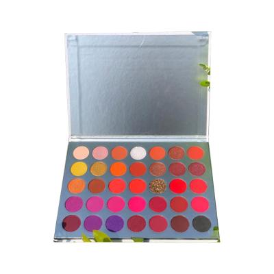 China Private Label 35 Color Glitter Cardboard Makeup Waterproof Custom Eyeshadow Palette for sale