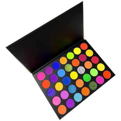 China Waterproof Wholesale Pigment Cosmetics Private Label Cosmetic 35 Color Eyeshadow Palette High Color Eyeshadow Palette for sale