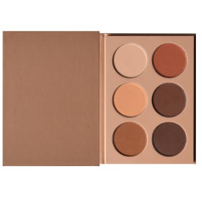 China Brighten Makeup Palette 6 Color Private Label Cosmetics Contour Palette LOW MOQ Customize Your Logo for sale