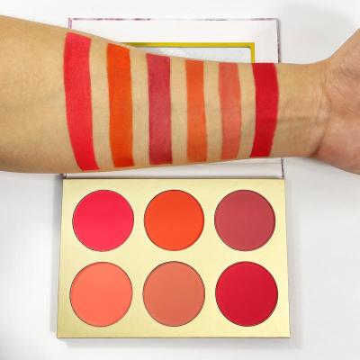 China Waterproof 6 Color Full Palette Shadow Lighting Dust Three-Dimensional Smudged Nose Shadow Accentuating Blush for sale