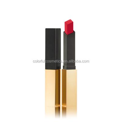 China Matte Lipstick Waterproof Long Lasting Cosmetics Lipstick Gold Tube Cheap Gold Tube Lipstick Private Labelhot Sale small for sale