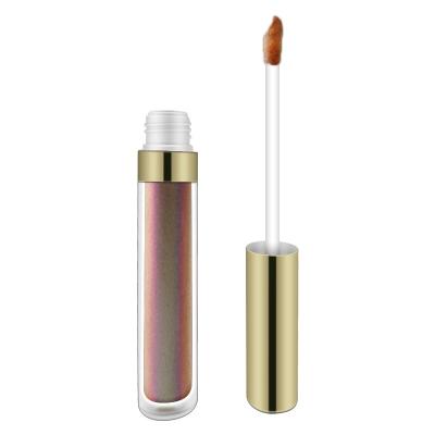 China Waterproof No Logo 12 Colors Lip Gloss Custom Tube Low MOQ Moisturizing Pearl Lip Gloss Private Label Gold for sale