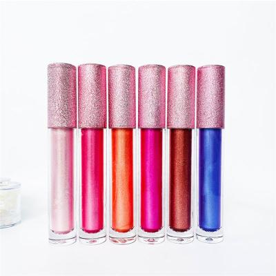 China Round Waterproof Cover Glitter Lip Gloss In Stock Low Moq Tubes Matte Private Label No Label Custom Lip Gloss for sale