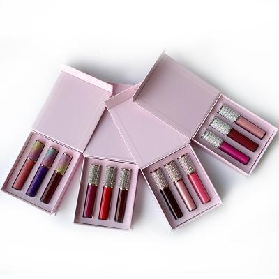 China Waterproof Custom Lip Gloss Private Label Logo Make Your Own Matte Lipgloss Pink Gift Box Set For Christmas Gifts for sale