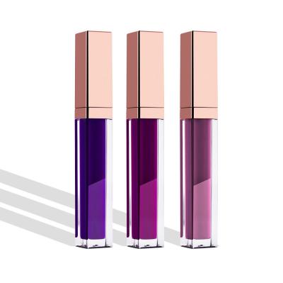 China Waterproof No Logo 40 Colors Lip Gloss Transparent Square Tube With Gold Cap Creamy Matte Lipstick Tube Custom Lipstick Logo for sale